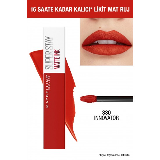 Super Stay Matte Ink Likit Mat Ruj - 330 Innovator- Kırmızı