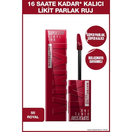 Super Stay Vinyl Ink Uzun Süre Kalıcı Likit Parlak Ruj 55 Royal