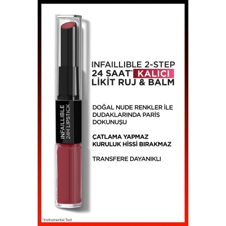 L'oréal Paris Infaillible 2-step 24 Saat Kalıcı Likit Ruj & Balm - 805 Wine Stain