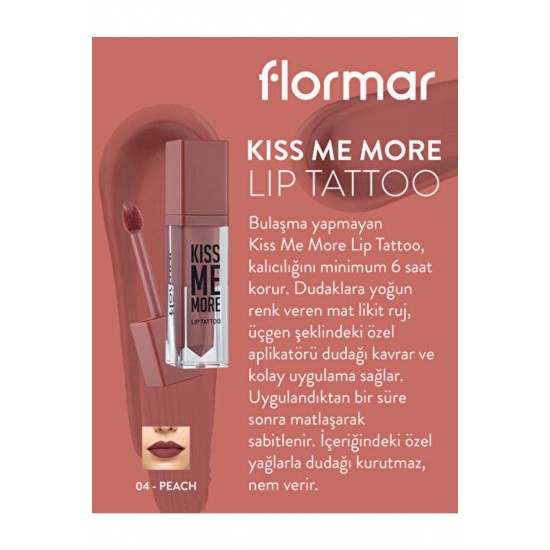 Ruj - Kiss Me More Lip Tattoo 004 Peach 33000053-004