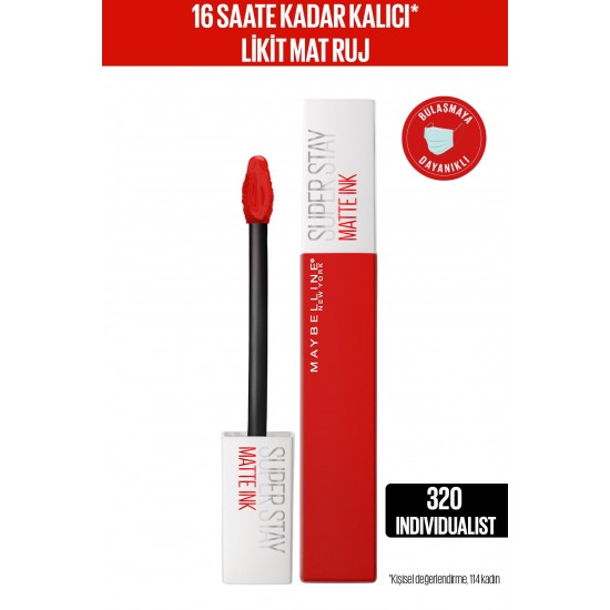 Super Stay Matte Ink Likit Mat Ruj - 320 Individualist- Kırmızı