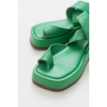 Gia Koyu Yeşil Cilt Kadın Sandalet
