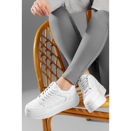 Kadın Beyaz Renk Yüksek Topuklu Sneaker • A222ymby0001