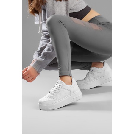 Kadın Beyaz Renk Yüksek Topuklu Sneaker • A222ymby0001