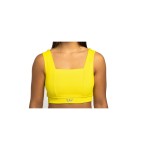 Kadın Kalın Askılı Spor Sütyeni Atlet Esnek Crop Top - Sunlight Sarı