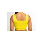 Kadın Kalın Askılı Spor Sütyeni Atlet Esnek Crop Top - Sunlight Sarı