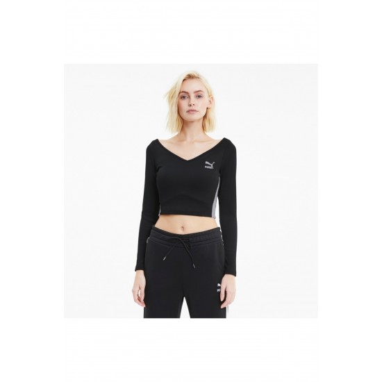 Kadın Spor Body - Classics Ribbed Longsleeve Cropped Top P -  59764801