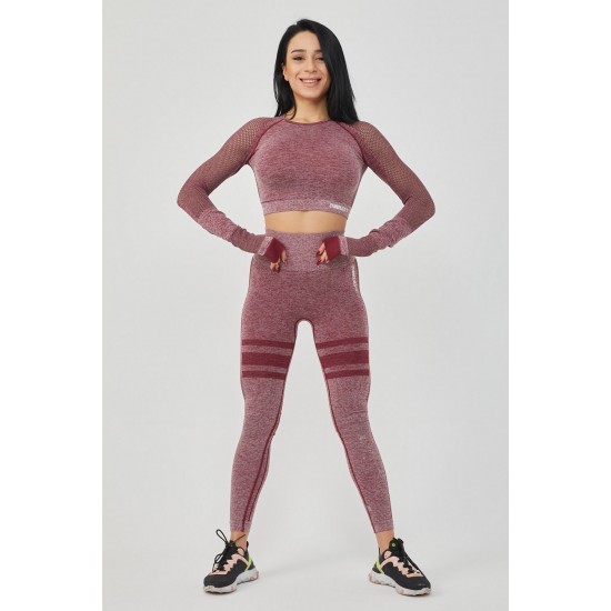 Kadın Uzun Kollu Dikişsiz Spor Tişört | Crop Tops | Queen Serisi |