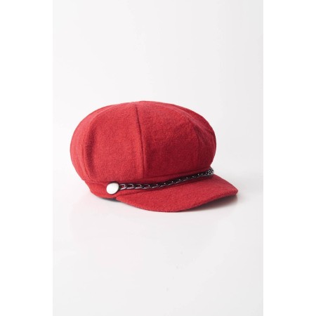 Kadın Kırmızı Denizci Tipi Kaşe Şapka Şpk02 - E1 ADX-0000020361