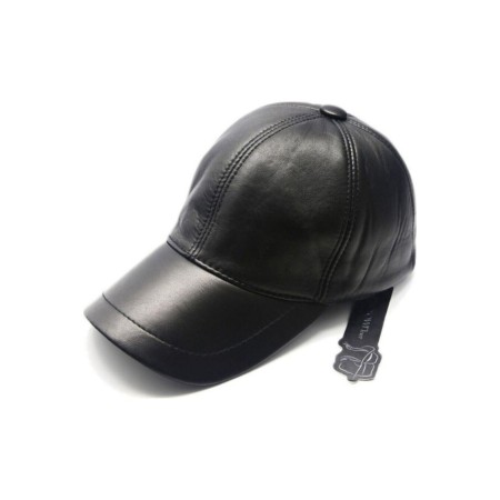 Unisex Siyah Hakiki Gerçek Deri Şapka Bere - Kışlık Şapka - Yeni Sezon