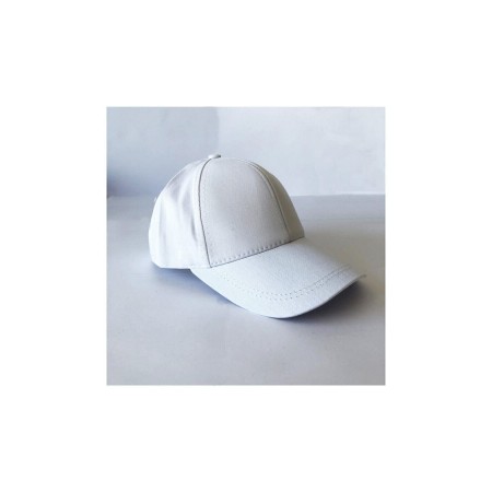 Beyaz Yazlık Örme Düz Renk Arkası Ayarlanabilir Şapka (UNİSEX)