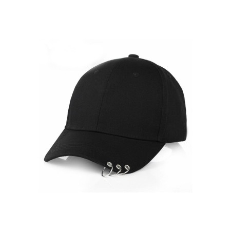 3 Halkalı Siyah Piercing Şapka