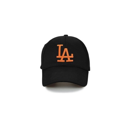 La Los Angeles Unisex Siyah Şapka Özel Oranj Nakış