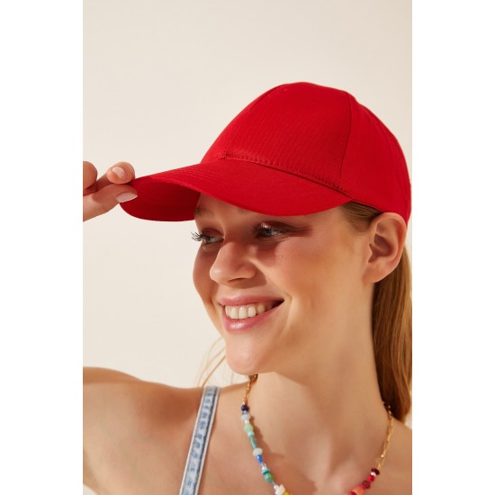Kadın Kırmızı Unisex Baseball Cap Şapka PD00017