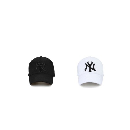 Unisex Ny New York 2'li Set Şapka [Siyah-Beyaz]