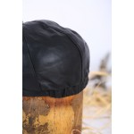 Siyah Lastikli Hakiki Deri Kasket Şapka