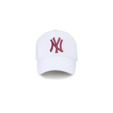 Ny New York Unisex Beyaz Şapka Özel Pembe Nakış