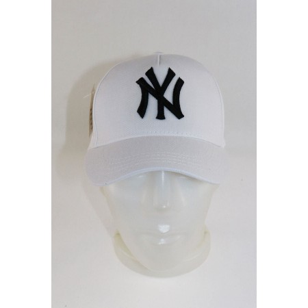 Beyaz Ny New York Nakışlı Şapka