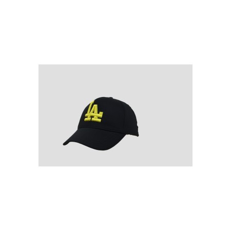 La Los Angeles Unisex Siyah Şapka Özel Fosfor Sarı Nakış