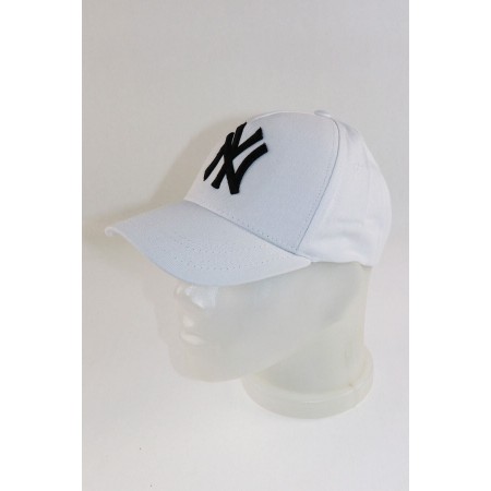 Beyaz Ny New York Nakışlı Şapka