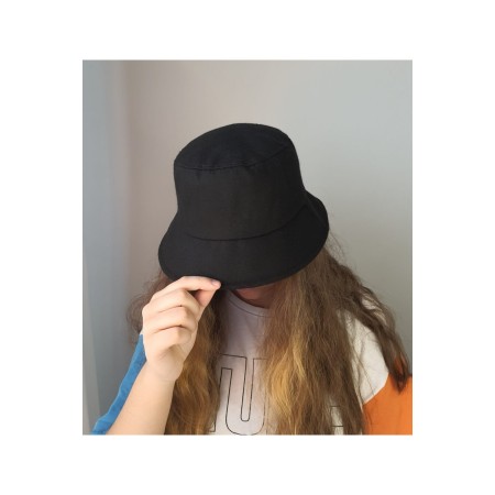 Kaşe Siyah Bucket Şapka Kadın Kışlık Fötr Yuvarlak Şapka