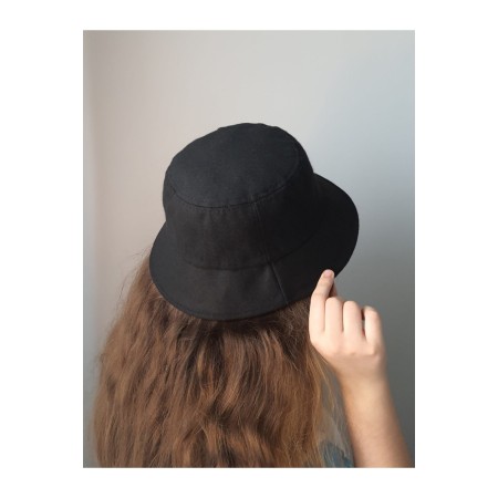 Kaşe Siyah Bucket Şapka Kadın Kışlık Fötr Yuvarlak Şapka