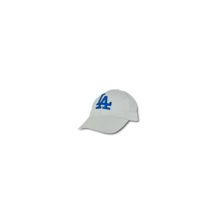 La Los Angeles Unisex Beyaz Şapka Özel Mavi Nakış