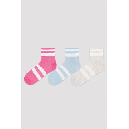 Mavi Mumy Stripe 3lü Patik Çorap