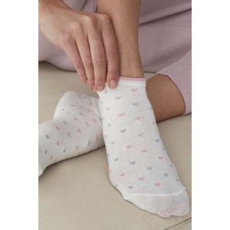 Gri Mini Heart 3lü Patik Çorap